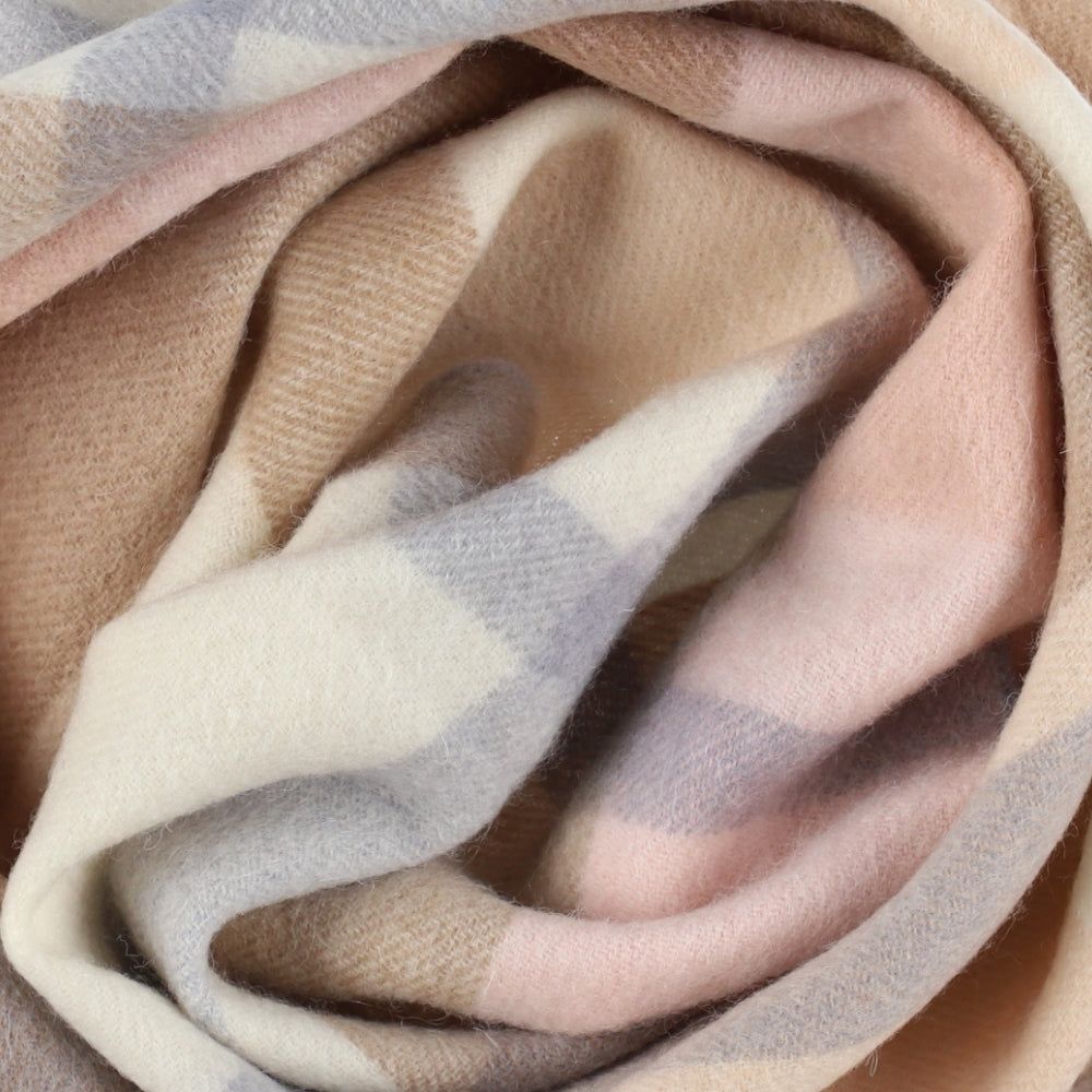 Karierter Schal aus 100 % Wolle in Beige – London (2)