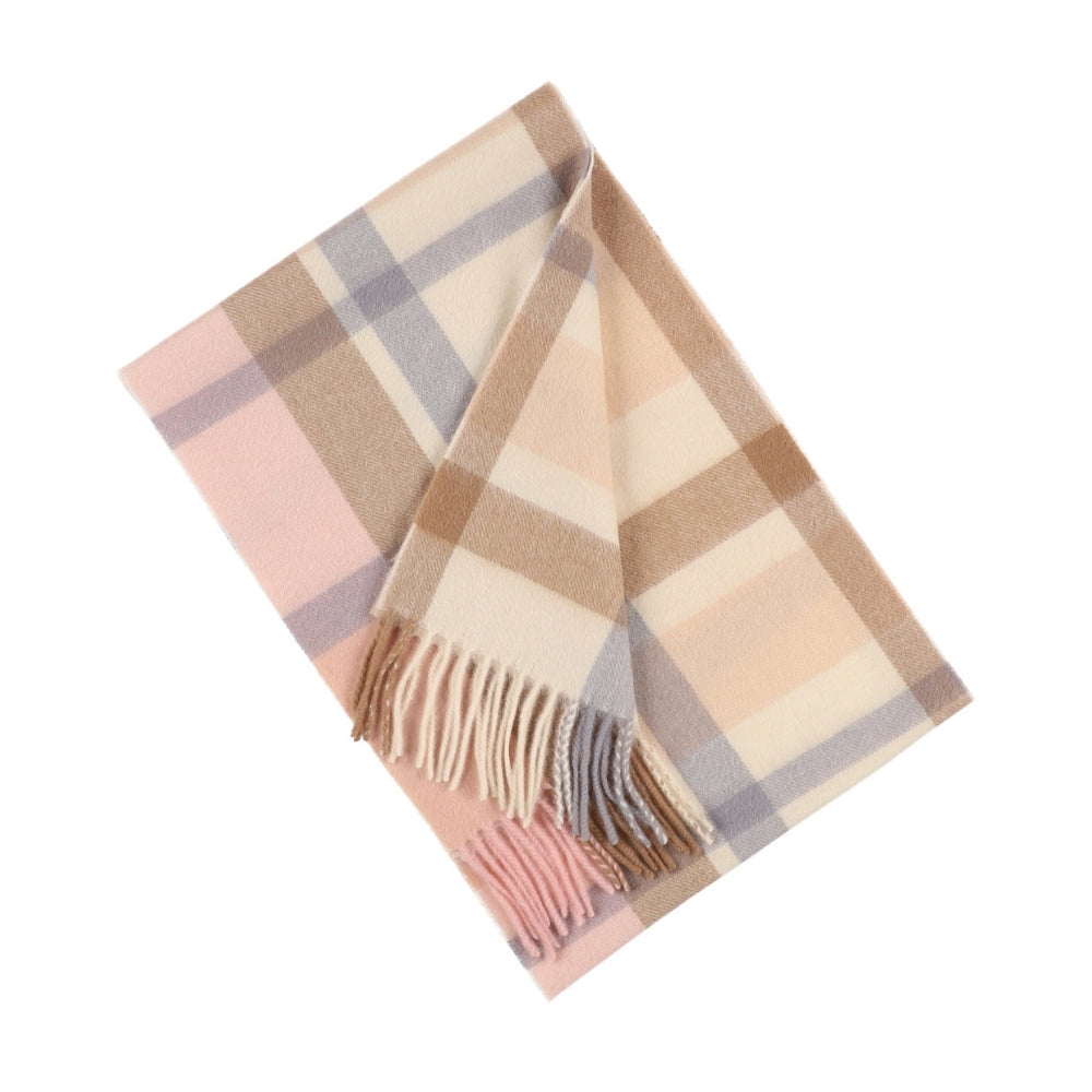 Karierter Schal aus 100 % Wolle in Beige – London (3)