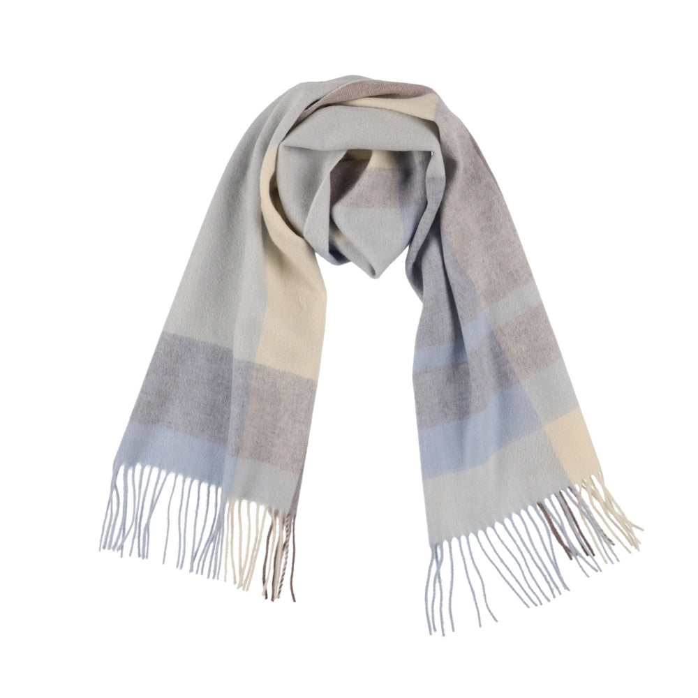 Karierter Schal aus 100 % Wolle in Blau – London (4)